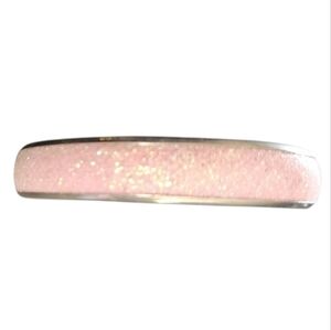 Silvertone Pink Glitter Bangle Bracelet